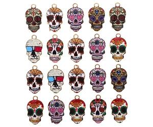 NUOBESTY 20pièces Pendentifs Pour Bijoux Accessoires Et Créations Diy Breloques Forme De Crâne Pour Colliers Et Boucles Oreilles