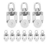 NUOBESTY 20pièces Roulettes pour Tringle à Rideaux Alliage Glisseurs Silencieux pour Rail de Rideau Intérieur Poulie pour Rideaux à Double Roue Installation Facile pour Fenêtres et Portes