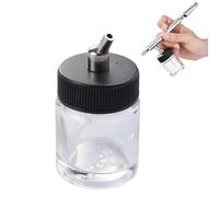 NUOBESTY 22cc Bouteilles Aérographe Verre Transparent Pot De Peinture Pour Aérographe Compatible Plupart Des Modèles