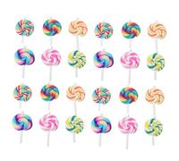 NUOBESTY 24 pièces Lot de Breloques Sucette Argile Polymère Colorée pour Bijoux Garçon Fille Accessoires DIY Bracelet Collier Garçon Fille Éclatant et Mignon