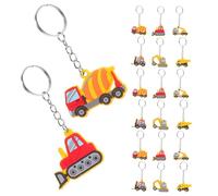 NUOBESTY 24 Pièces Porte-clés Décoration Originale pour Fête Pvc Thème Construction et Robuste Accessoire pour Anniversaire ou Événement Spécial