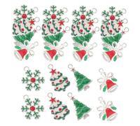 NUOBESTY 24pièces Breloques de Noël Alliage Sapins de Noël Flocons Cloches pour Bijoux Soi-même et Créations Festives