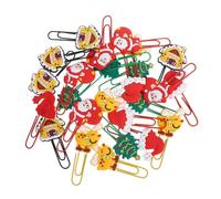 NUOBESTY 25 pièces Clips Papier de Noël Décoratifs PVC avec Motifs Père Noël Sapin Renne et Maison Marque-pages Sécurisés et Portables pour Accessoires Festifs de Papeterie