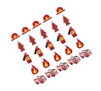 NUOBESTY 25 Pièces Porte-clés Pompier en Alliage Portable et Résistant à L'usure Design Unique Mini Camion de Pompiers et Flammes Décoration pour Voiture ou Présent Homme