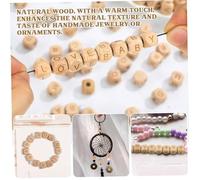 NUOBESTY 260 Pièces Perles de Hêtre Carrées Lettres Alphabet Perles Espaceurs Naturelles pour Bijoux DIY Bracelets Colliers et Activités Éducatives