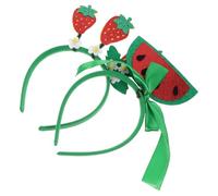 NUOBESTY 2pcs Bandeaux pour Cheveux Garçon et Filles Motif Fruits Fraise et Pastèque en Tissu Pailleté Confortable pour Fêtes D'été et Célébrations Joyeuses