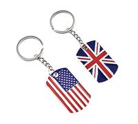 NUOBESTY 2pcs drapeau porte-clés drapeau américain britannique porte-clé de noël faveurs