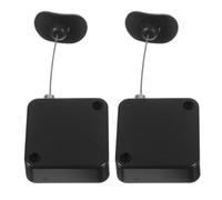 NUOBESTY 2pcs Support de Câble Rétractable, Cadenas en Fil D'acier Antivol, Métal et Plastique, Noir, 1,5m, Verrouillage par Télécommande, Anti-perte, pour Écouteurs et Vélos
