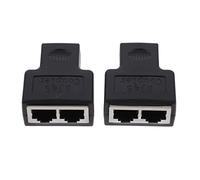NUOBESTY 2pièces Adaptateur Répartiteur Doubleur Câble Ethernet Ports Plastique pour Connexion Réseau Maison Bureau