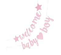 NUOBESTY 2pièces Bannière de Bienvenue pour Fille Décoration Shower avec Paillettes Kit de Décoration Murale à Suspendre pour Révélation