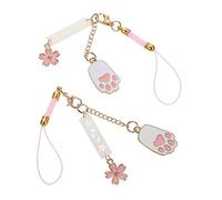 NUOBESTY 2pièces Cat Paw Phone Hanging Decor Lightweight Chic Cellphone Pendant for Women Girls Bag Charm