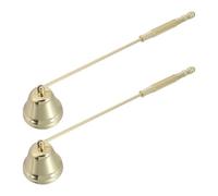 NUOBESTY 2pièces Extincteur de Bougie Forme de Cloche Outil Entretien Fer Accessoire Doré pour Éteindre Les Bougies sans Fumée pour Noël et Fêtes de Fin Année