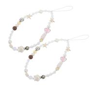 NUOBESTY 2pièces Lanière De Téléphone Pour Poignet Drone Pour Téléphone Portable Avec Perles Bracelet De à Perles Pour Femme Et Portefeuille