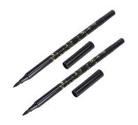 NUOBESTY 2pièces Lot de Feutres Pinceaux à Double Pointe pour Calligraphie Chinoise avec Pointe Flexible Nylon et Fine Encre Noire Pigmentée à Base Eau