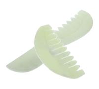 NUOBESTY 2pièces Peigne de Massage Jade Naturel pour Chevelu et Corps Outil de Grattage Gua Sha Soulagement des Maux de Tête et Stimulation Énergétique Adapté Cheveux Longs et Épais Cadeau