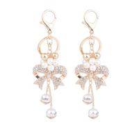 NUOBESTY 2pièces Porte-clés Forme De Nœud Avec Strass Lot De Accessoire Décoratif Pour Sacs à Main Et Clés De Voiture