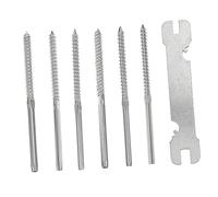 NUOBESTY 3 paires Kit Vis à Filetées Gauches et pour Câble Corps de Terrasse Acier Inoxydable pour Poteaux Tension sans Tendeur Compatible Câble et Escalier