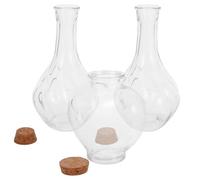 NUOBESTY 3 Pièces Bocaux en Verre avec Bouchons en Liège, Cœur Élégant | Verre et Bois, Souvenir de Mariage, Cérémonie du Sable, Décor de Maison, Lot avec Bouchons