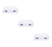 NUOBESTY 3 Pièces Boîte De Rangement Transparente Hermétique Outil Boites De Stockage Étagère Cubique Collation Organisateurs Cas D'art D'ongle Décor Récipient Poubelle Gel Rivet Plastique