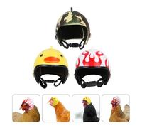 NUOBESTY 3 pièces Casque Poule Ajustable pour Protection Tête de Poulet et Oiseaux Matériel Plastique Élastique Confortable Adapté Poules Canards Perroquets Accessoires Drôles et Sécurisés