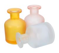 NUOBESTY 3 Pièces Diffuseur D'arômes sans Flamme en Verre Cylindrique 130ml, Rechargeables Bâtons de Rotin pour Parfum Continu la Maison ou Chambre, Design Élégant Moderne