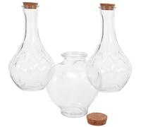 NUOBESTY 3 Pièces Ensemble de Bouteilles en Verre de Cœur avec Bouchons en Liège pour Cérémonie de Sable de Mariage, Symbole D'unité Élégant pour Fête ou Souvenir