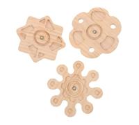 NUOBESTY 3 Pièces Jouets à Mâcher pour Chinchilla Bois Naturel avec Roulements Jouets Rotatifs à Mâcher pour Lapin et Hamster Roues Ludiques pour Cage Favorisent Le Grignotage et Exercice