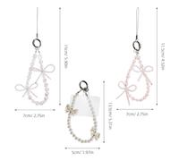 NUOBESTY 3 Pièces Lanière pour Téléphone Portable avec Noeud et Perles Lot de Chaînettes pour Coque de Téléphone Porte-documents et Portefeuille Facile à Installer et Anti-nœuds