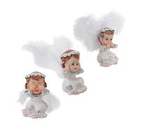 NUOBESTY 3 Pièces Mini European Angel Figurines Resin Small Sculpture for Christmas Table Fairy Garden Holiday Decor