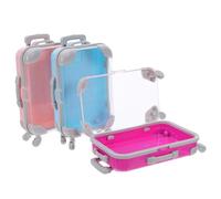 NUOBESTY 3 Pièces Mini-valise Boîte à Bijoux de Voyage Petite Boîte à Dragées Plastique Valise à Bonbons pour Poupées pour Cadeaux Invités