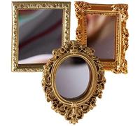 NUOBESTY 3 Pièces Miroir Miniature Décoratif Miroir Maison De Poupée Mini Ornements De pour Mini Décoration De Maison Accessoires De Bricolage Et Micro Aménagement Paysager 5.40 X 4.20 X 0.55 Cm