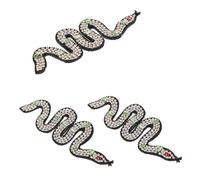 NUOBESTY 3 Pièces Patch Serpent Brodé à Perles avec Strass Accessoires de Couture à Coudre pour Vêtements Sacs Chaussures et Chapeaux Décoration DIY Élégante et Originale