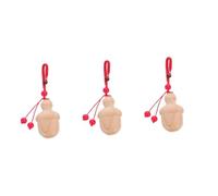 NUOBESTY 3 Pièces Petite Mini Porte-clés Accessoires D'anime Charme De Porte-clés Artisanat De L' Artisanat D' De Gravure Charme Pendentif En Bois Polyester