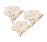 NUOBESTY 3 Pièces Wood House Wreath Hanging Signs With Rope Unfinished Wooden Christmas Ornaments For DIY Painting And Holiday Decoration