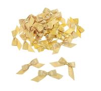 NUOBESTY 30 Nœuds d'emballage en Satin Autocollants Or Pré-noués Double Face, Polyester Élégant pour Présents d'entreprise et Décorations Raffinées