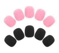 NUOBESTY 30 Pièces Bonnette Anti-vent en Écume pour Microphone et Casque, Protection, Facile à Entretenir, Dimensions 30x22x8mm, Couleurs Rose et Noir, pour Prises de Parole en Public