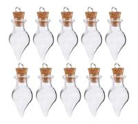 NUOBESTY 30 Pièces Bouteille à Souhaits en Verre de Goutte D’Eau, Mini | Bouchon en Liège, Verre Transparent, pour Fleurs Séchées et Petits Mots, Déco Artisanale à Suspendre