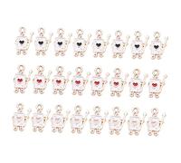 NUOBESTY 30 pièces Breloques Soldat Poker pour Fabrication de Bijoux DIY Accessoires de Bijoux pour Porte-clés et Bracelets Couleurs Noir Rouge Rose