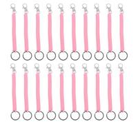 NUOBESTY 30 Pièces Porte-clés à Ressorts Hélicoïdaux Extensibles avec Mousqueton Métallique Dragonne Élastique Antivol pour Clés et Accessoires Gestion Rapide et Usage Polyvalent