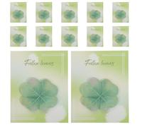 NUOBESTY 32 Pièces Bloc-notes Adhésif de Trèfle à Quatre Feuilles Papier | Notes Autocollantes Amovibles pour Enseignants et Journalers, Usage en Réunion et Extérieur, Style Kawaii Chic