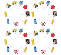 NUOBESTY 36 Pièces Pics à Gâteaux Rentrée Scolaire, Lot, Décoration Créative pour Cupcakes et Desserts, Accessoires Festifs pour Fête D’école, Thème Scolaire Coloré
