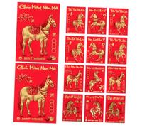NUOBESTY 360 Pièces Year Of The Horse Envelopes Vietnamese Text Hong Bao Lucky Money Packets Lunar Year Creative Spring Festival Money Pockets