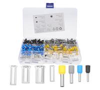 NUOBESTY 390 Embouts de Fil à Sertir en Cuivre Étamé 2/4/6/8/10/12/14/16 Awg Kit de Bornes d'Extrémité de Câble Isolées Assortiment 390 Pièces pour Connexions Électriques