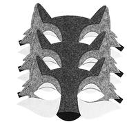 NUOBESTY 3PCS Feutre Loup Masques Moitié Du Visage Animaux Masques Dress Up Costume pour Enfants Party Favors ActivitéS Scolaires Et Jeux Carnaval
