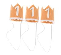 NUOBESTY 3pièces Couronne Anniversaire Garçon Chapeau pour Premier Anniversaire Fille Accessoires Photo Garçon Fille Couronne pour Chapeau Accessoires pour Séance Photo