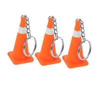 NUOBESTY 3pièces Lot De Mini Porte-clés Forme De Cône De Signalisation Pendentif Silicone Thème Construction Pour Sac à Main Et Accessoires