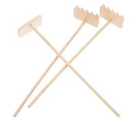 NUOBESTY 3pièces Lot de Mini Râteaux pour Jardin Zen Outils Bambou pour Dessin sur Sable Accessoires pour Bac à Sable de Table Petits Outils pour Micro-paysages Intérieurs