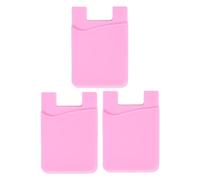 NUOBESTY 3pièces Portefeuille Adhésif pour Téléphone Portable Support pour Téléphone Pochette Autocollante pour Portable Rose