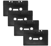 NUOBESTY 4 Cassettes Audio Vides en Plastique Noir pour DIY et Décoration Murale, Accessoires de Bricolage Vintage Inspirés, Style Élégant et Classique