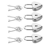 NUOBESTY 4 ensembles Cadenas Cœur Métal pour Couples Cadenas Romantique pour Voyage Anniversaire Mariage et Saint-valentin Serrure à Clé pour Souvenirs et